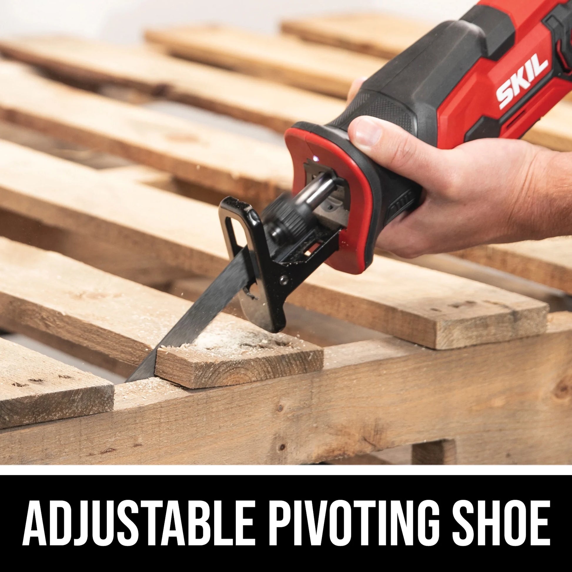 SKIL CB739601 PWR CORE 20V 4 Tool Combo Kit, Drill Driver, Impact, Drive, Recip Saw, and Spot Light, with two 2.0Ah Batteries and Charger