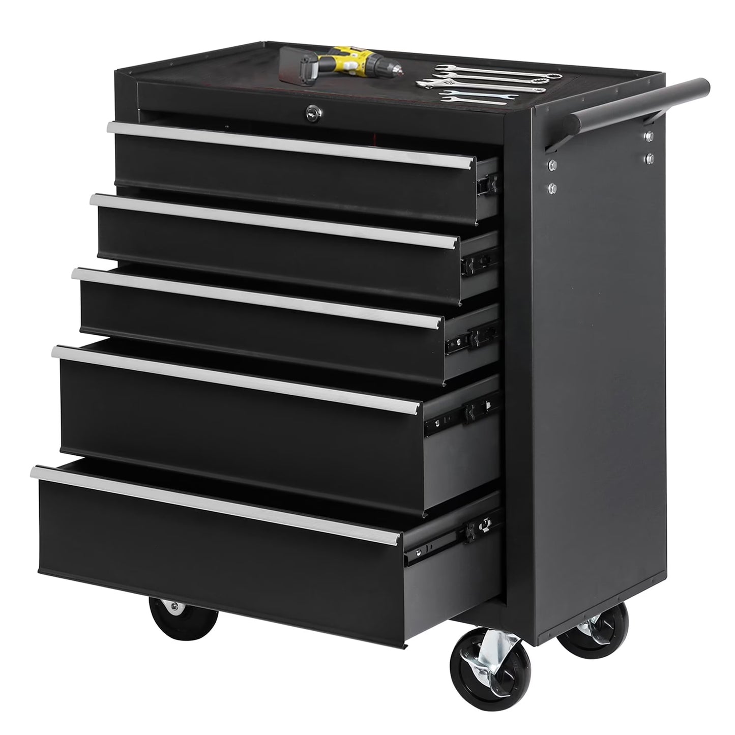 Seizeen Rolling Tool Chest on Wheels, Metal Tool Cart Toolbox Storage Cabinet Organizer W/7 Drawers, Red