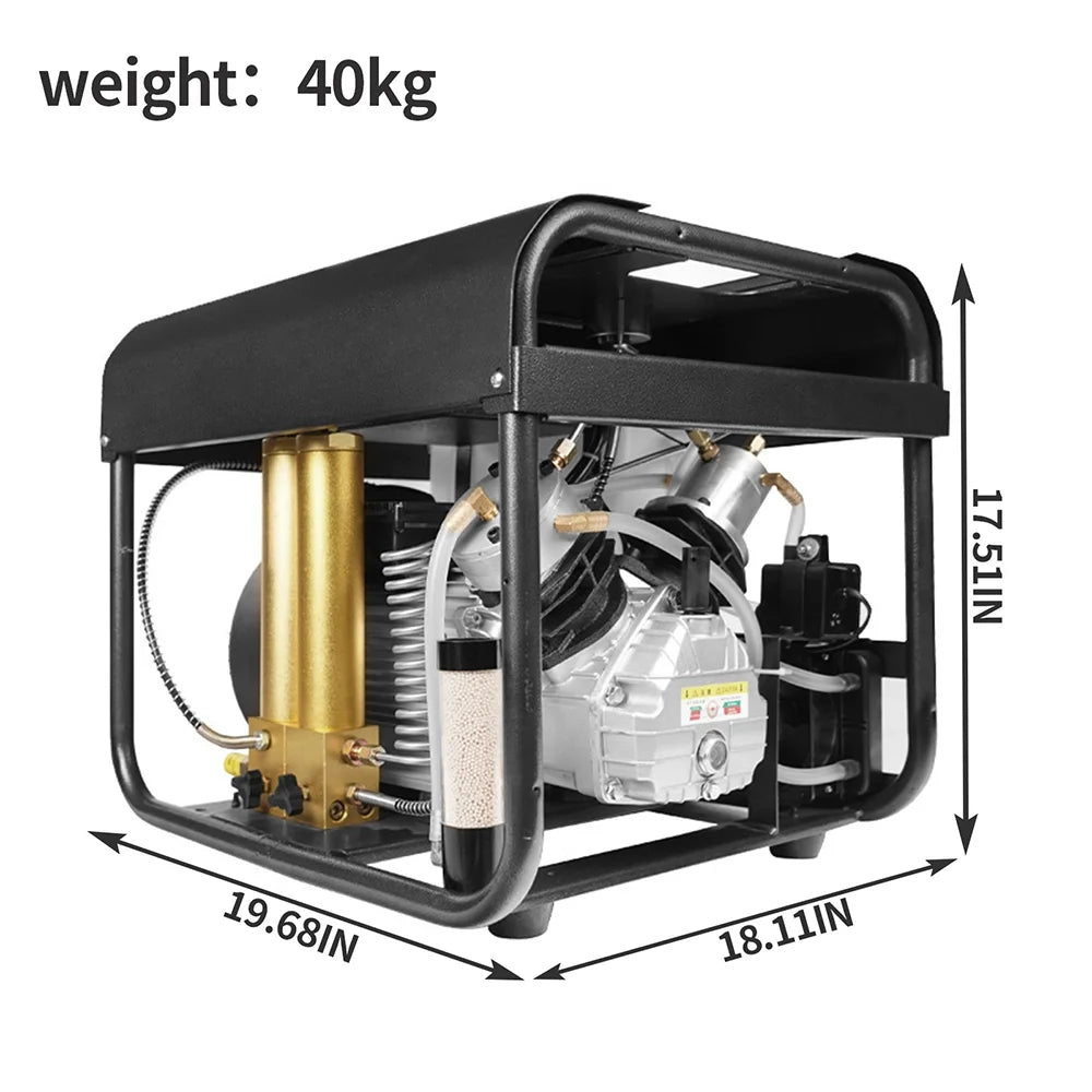 TUDIVING Air Compressor, 4500psi/300bar Auto stop PCP Air Pump, Inner Water and Fan Cooling System, Two Stage Filter for Paintball Diving, 110V