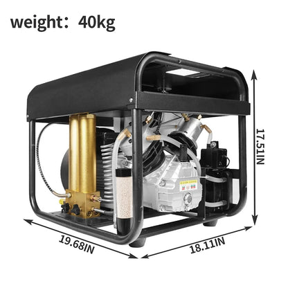 TUDIVING Air Compressor, 4500psi/300bar Auto stop PCP Air Pump, Inner Water and Fan Cooling System, Two Stage Filter for Paintball Diving, 110V