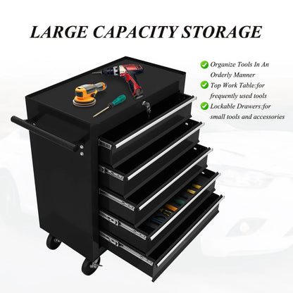 Tool Chest New 5 Drawer Rolling Tool Box 24.25" x 12.99"