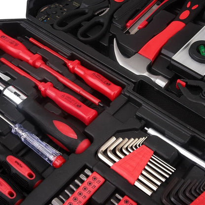 799 Pieces Professional Mechanics Hand Tool Set, Mobile Tool box on Wheels W/Ratchets& Socket, Screwdriver, Tongs, 4-layer Tool Case & Tool Kit, Silver