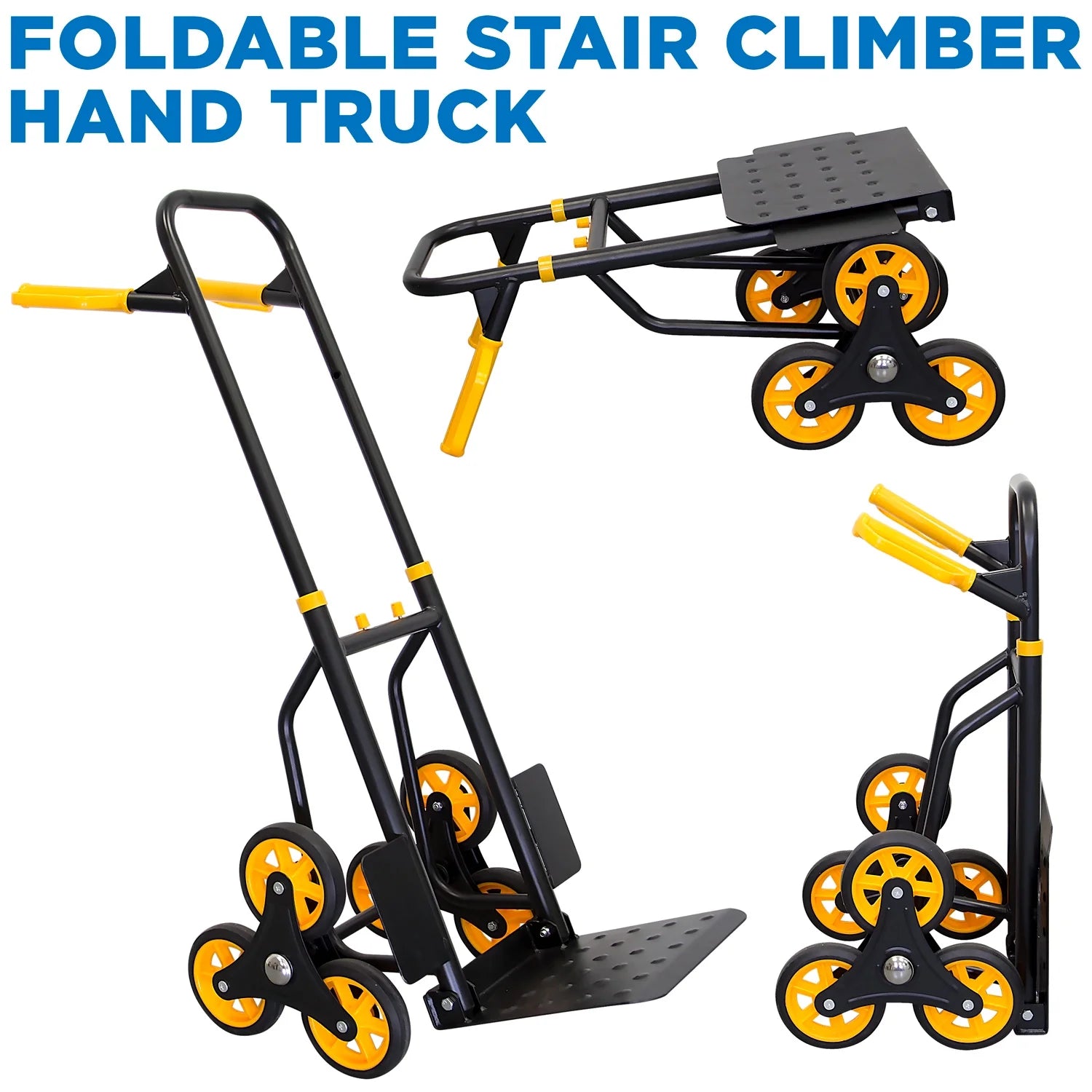 Mount-It! Stair Climber Hand Truck and Dolly , 264 lbs. Capacity Heavy-Duty Trolley Cart
