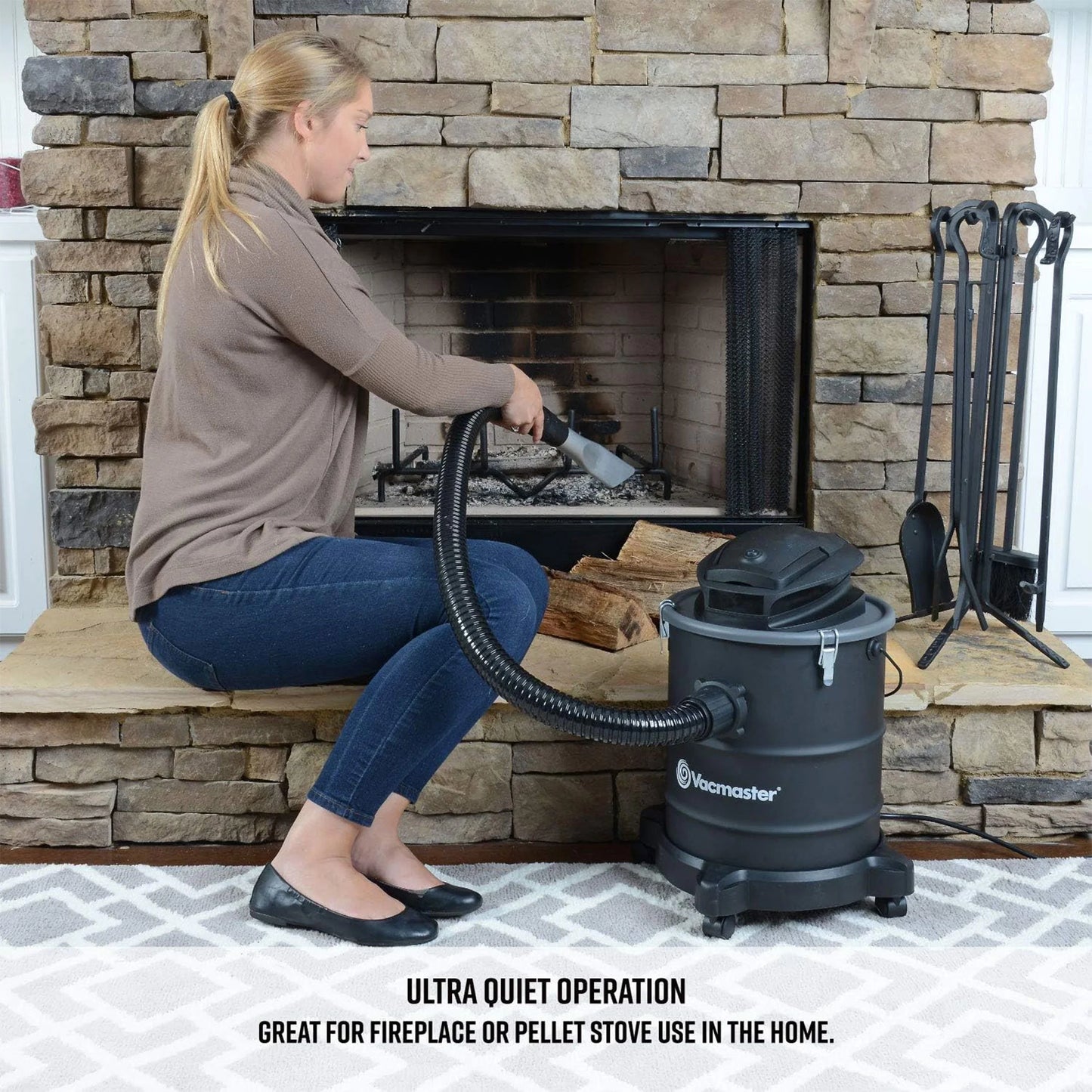 Vacmaster 6 Gal 120V Portable Corded Electric Ash Vacuum w/Wheels, Black