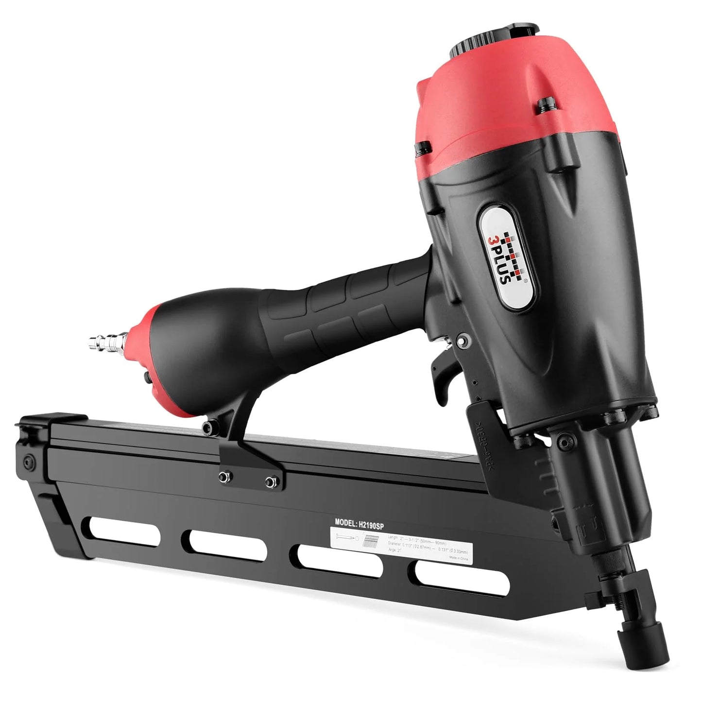3PLUS H2190SP Pneumatic Framing Nail Gun with 21 Degree Full Round Head