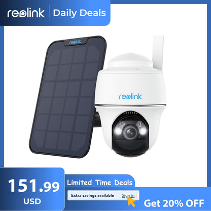 Reolink 4MP 3G/4G LTE Outdoor Security Solar-Powered Camera, 2K HD Vision, Support Cloud/SD Card