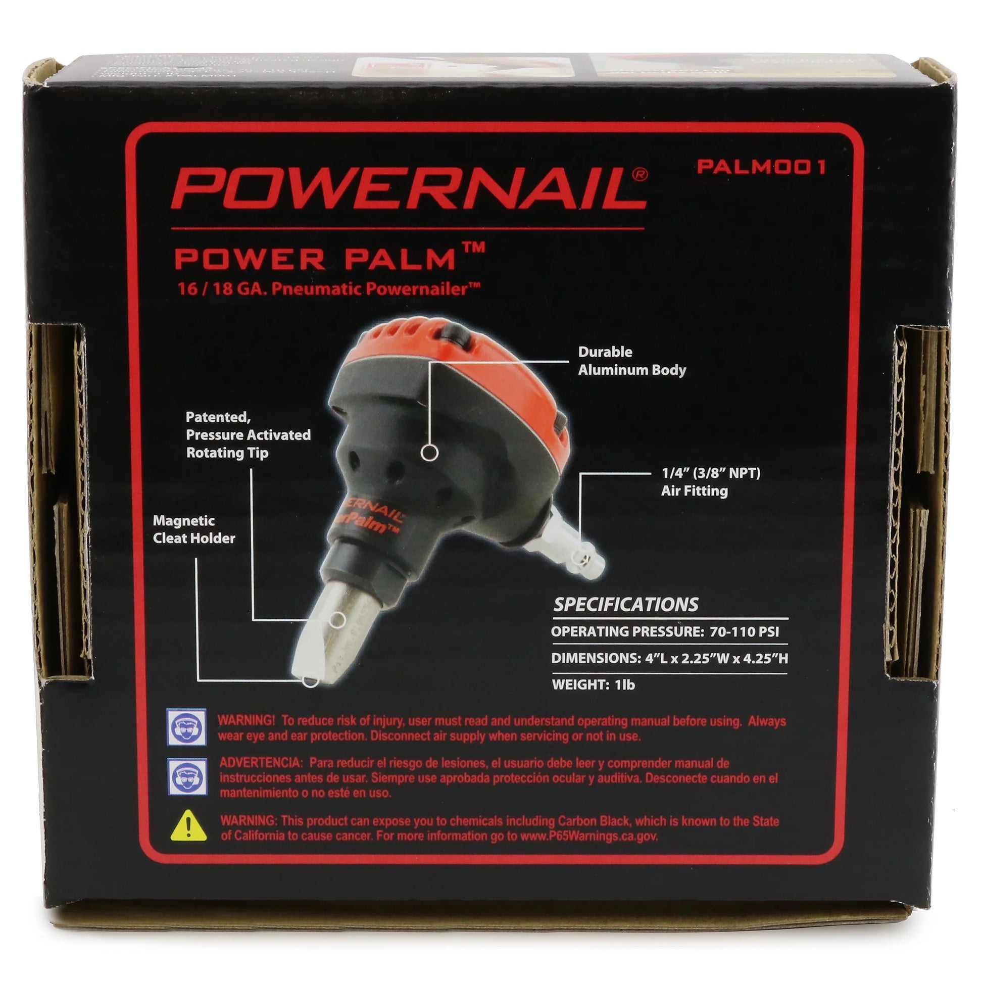 Powernail PALM001 Pneumatic PowerPalm 16-Gauge/18-Gauge Cleat Flooring Nailer (Compatible with both L-Cleats & T-Cleats)