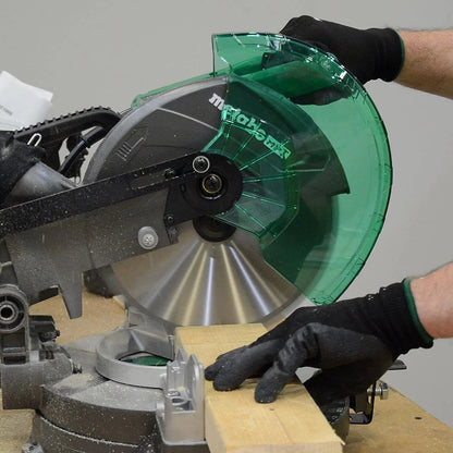Metabo HPT 10-Inch Compound Miter Saw, Single Bevel, 15-Amp Motor, 0-52 Miter Angle Range, 0-45 Bevel Range, Large Table, 10" 24T TCT Miter Saw Blade C10FCGS