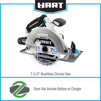 HART 20-Volt 7-1/4-inch Brushless Circular Saw (Battery Not Included)