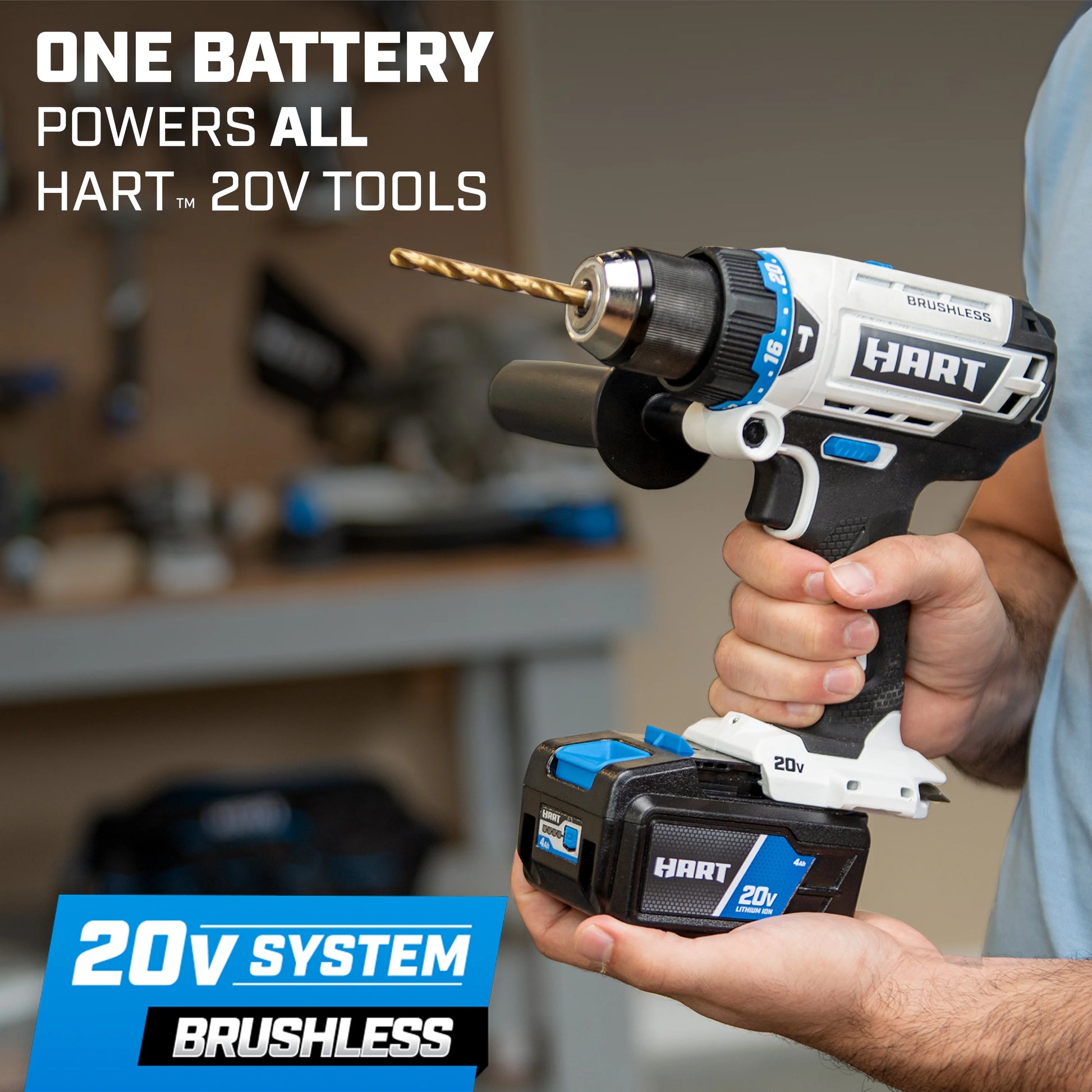 HART 20-Volt Brushless 1/2" Hammer Drill Kit