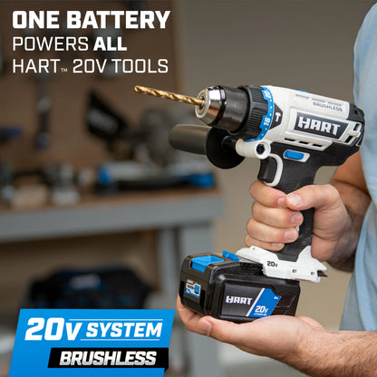 HART 20-Volt Brushless 1/2" Hammer Drill Kit