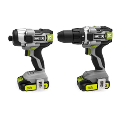 Master Mechanic 20V Cordless Brushless Drill & Impact Driver 2 Tool Kit