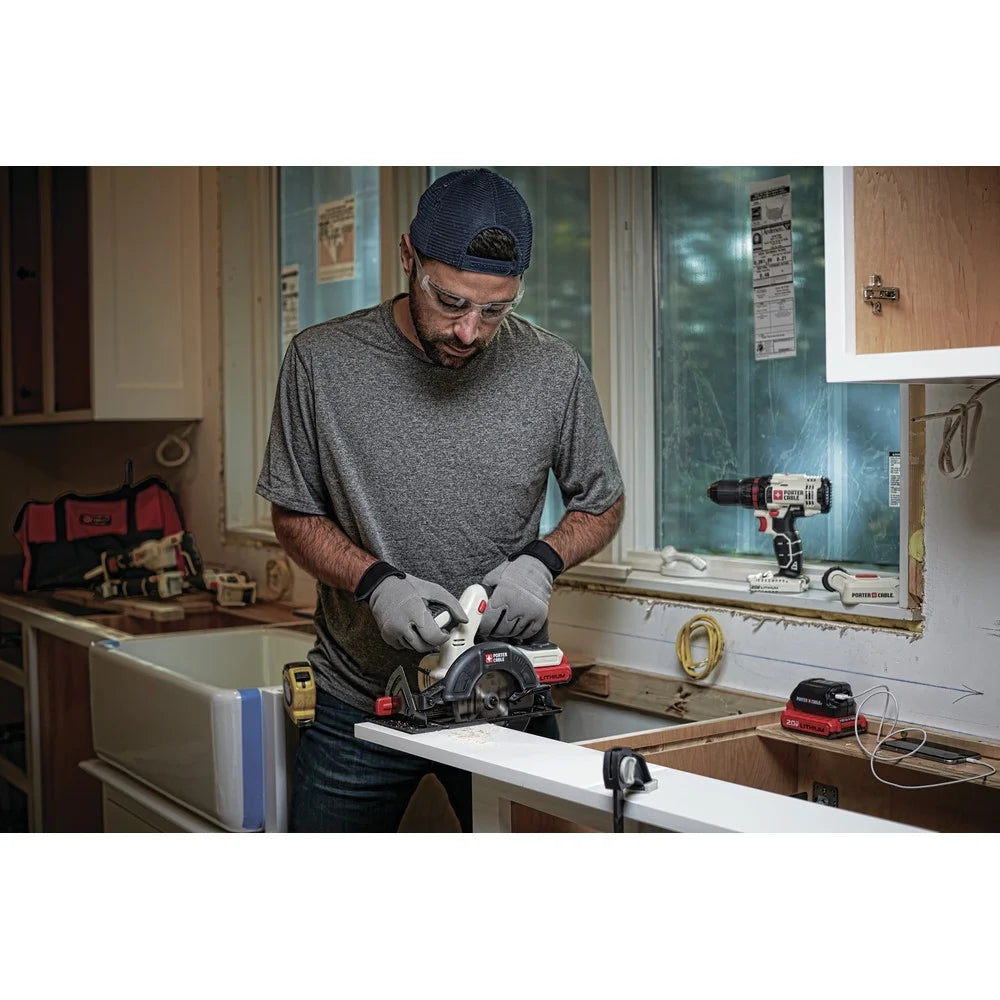 PORTER CABLE PCC660B 20V MAX Lithium-Ion 6-1/2-Inch Cordless Circular Saw (Bare Tool/Battery Sold Seperately)