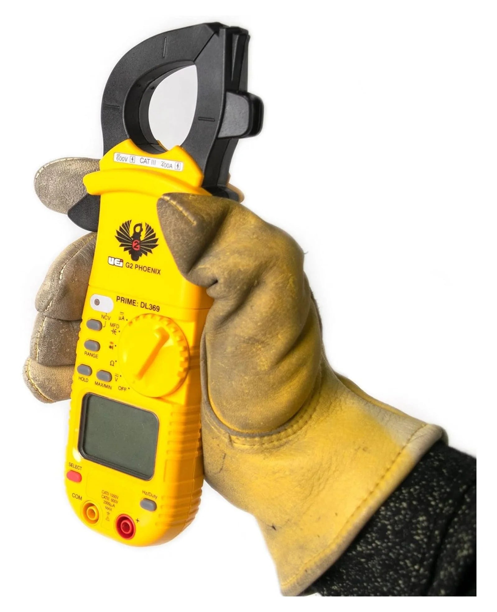 UEi DL369 Digital Clamp Meter HV Auto-Ranging 4000 Counts Volt Meter Amp Meter Measures Current/DC Voltage & Microamps Capitance Resistance Diodes NCV Continuity Tester Live Wire Test