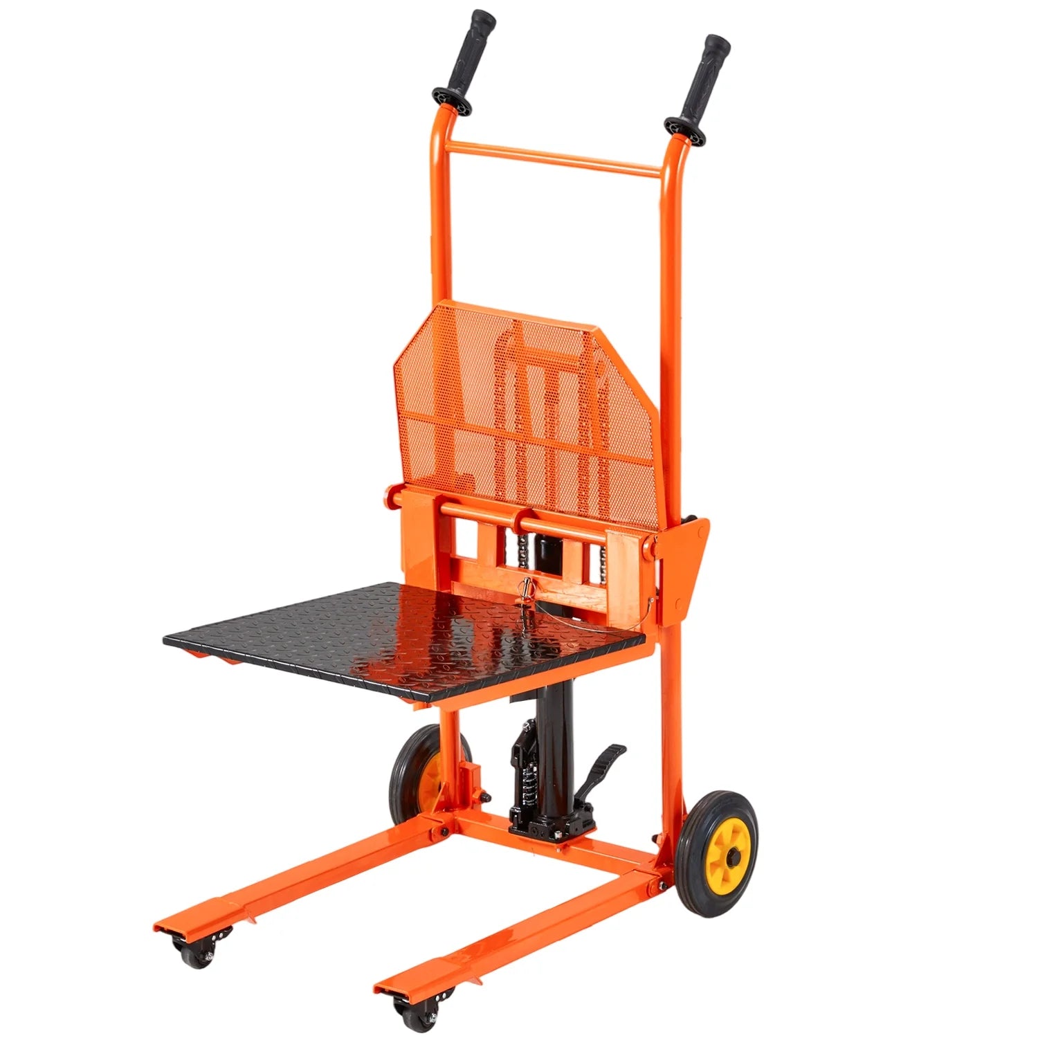 AECOJOY Hydraulic Material Lift Pallet Truck 500 Lbs,Lift Table Cart,32" Max Lift Height Pallet Truck Jack with Lockable Swivel Casters - Ideal for Warehouse, Workshop and Garage Use