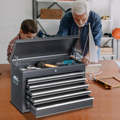 CGDYCF Portable 5-Drawer Metal Tool Chest Cabinet with Lock, Ball-Bearing Slides, Steel Tool Box for Garage & Workshop