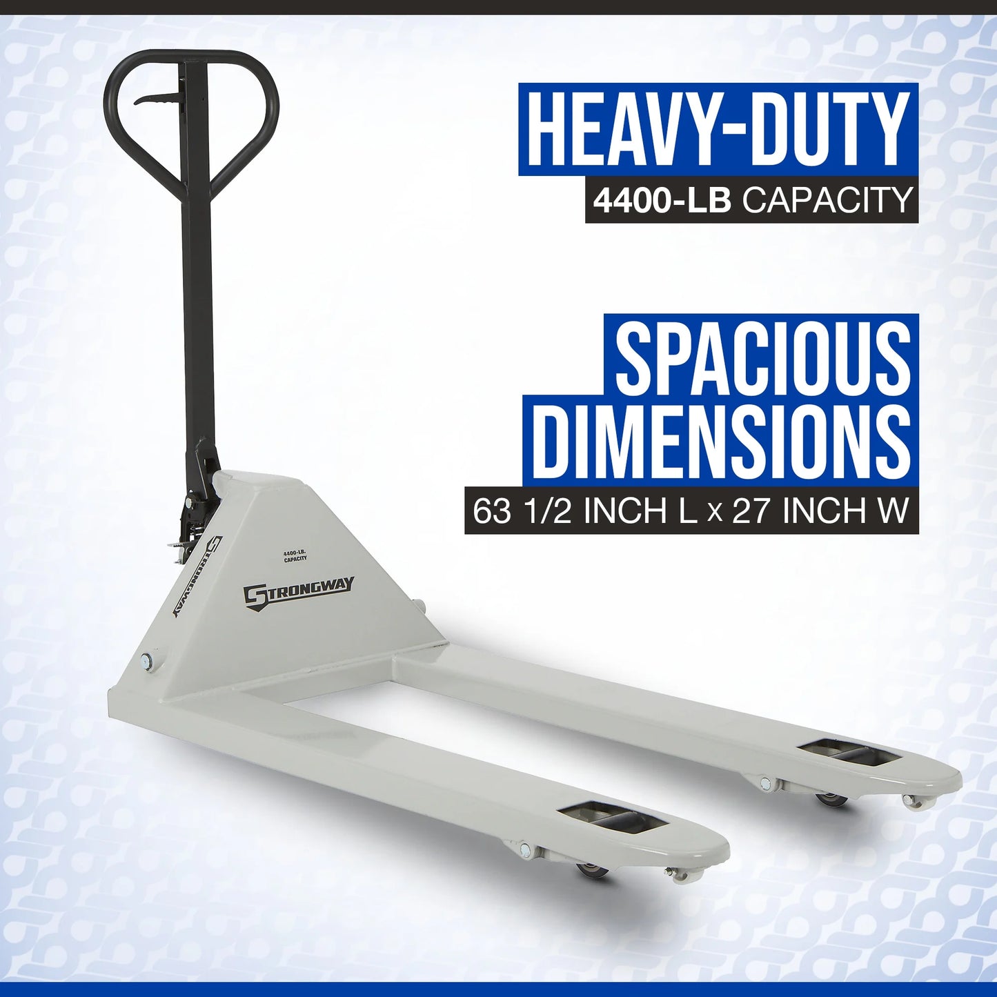 Klutch Pallet Jack, 4400-Lb. Capacity, 48in.L x 27in.W, 7-1/2in. Lift