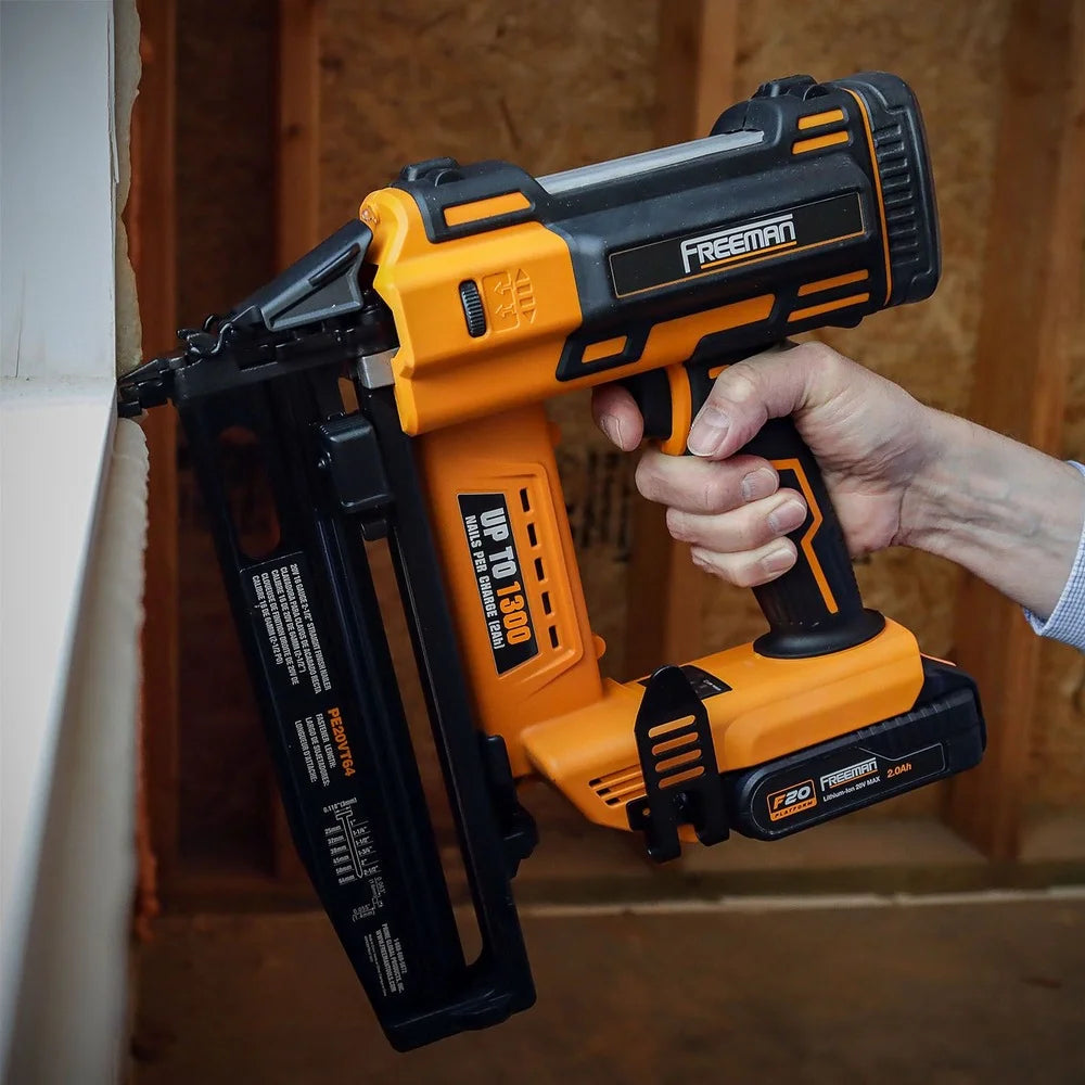 Freeman PE20VT64 20 Volt Cordless 16-Gauge 2-1/2" Straight Finish Nailer (Tool Only) - 1300 Shots per Charge