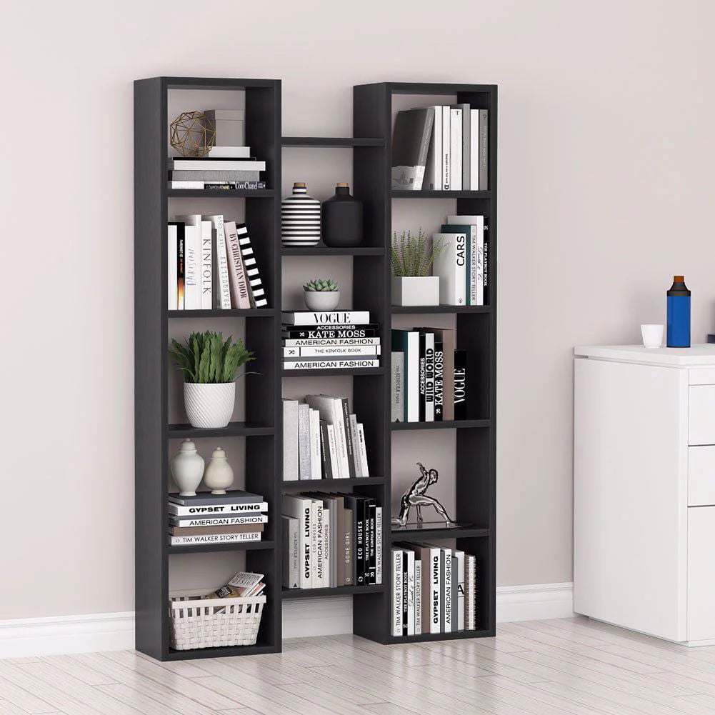 Tribesigns Modern Bookcase, 5-Shelf Storage Organizer Bookshelf with 14-Cube Display Book Shelf for Home Office, Living Room and Bedroom