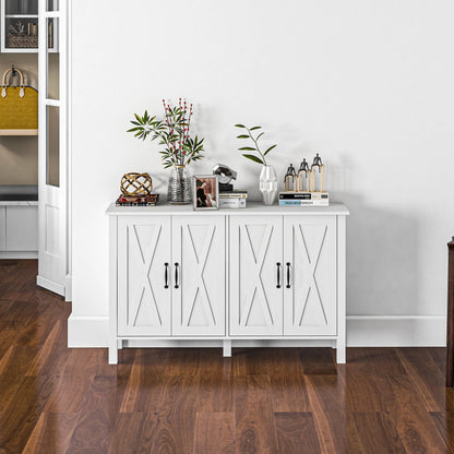 HOMCOM Buffet Sideboard, Coffee Bar Cabinet with Storage, White