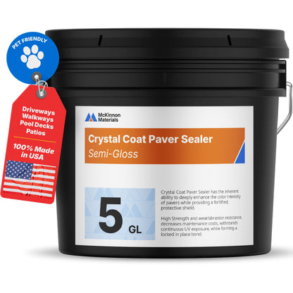 McKinnon Concrete Sealer, Paver Sealer 5 Gallon, Penetrating High Gloss Wet Look, Outdoor/Indoor, Concrete, Brick, Natural Stone, Limestone, Rock, Cement, Flagstone, Stucco, Pool Decks