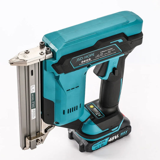 Brushless Cordless Nail Gun - Straight Nail Gun, Staple Nail Gun, Nail Shooter, Pneumatic Nail Gun; Equipped with Lithium Battery and Quick Charger, Suitable for Decorative Carpentry, Cabinets,
