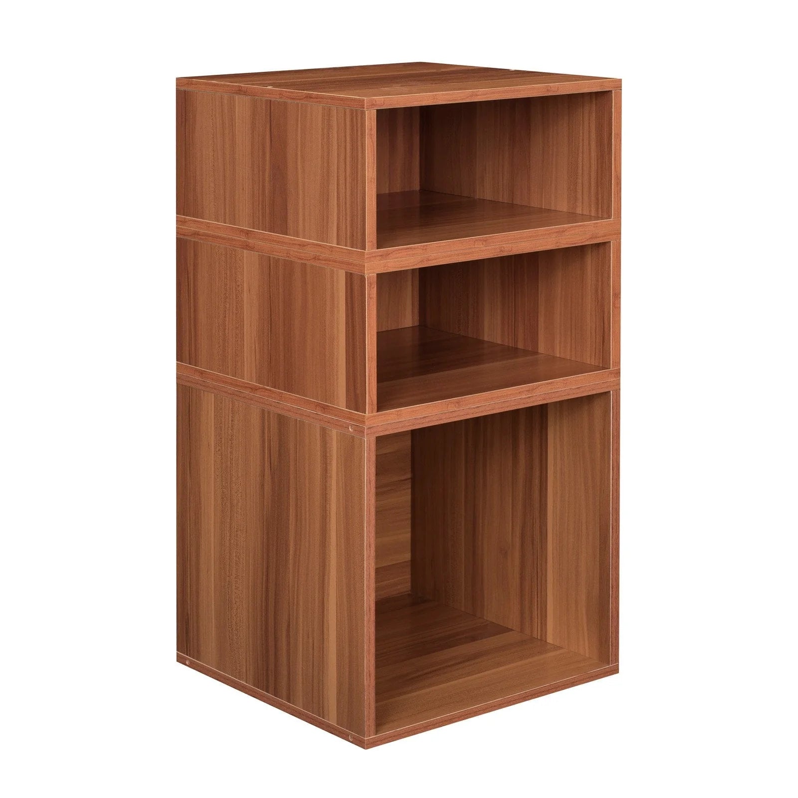 Niche Cubo Storage Set- 1 Full Cube/2 Half Cubes with Foldable Storage Bins- White Wood Grain/Teal