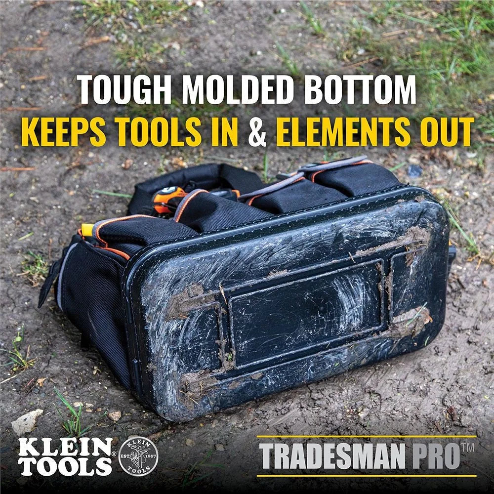 Klein Tools 55431 Black & Orange Tradesman Pro 31 Pocket Lighted Tool Bag