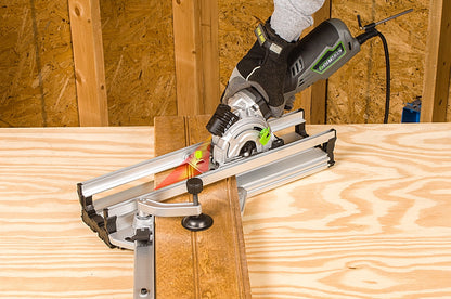 Genesis 3-1/2 in. Plunge Circular Saw Kit with Laser, Accessory Bag, Rip Guide, Miter Base, Vacuum Adapter, Diamond Blade, 44T and 24T blades