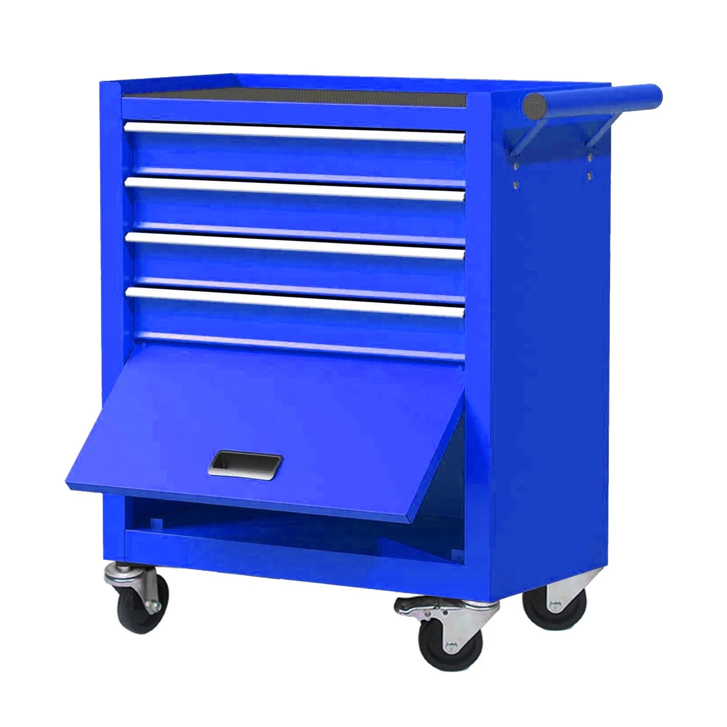 Aukfa Tool Chest, 24.5 in Steel Rolling Tool Box & Cabinet On Wheels for Garage, 4-Drawer, Blue