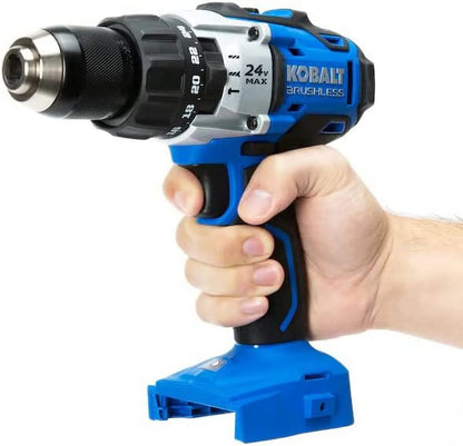 kobalt 1/2-in 24-volt max-volt lithium ion (li-ion) variable speed brushless cordless hammer drill bare tool only (tool only, model #kdd524b-03)