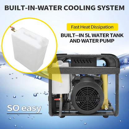 TUXING 4500Psi PCP Compressor,Built-in Water and Fan Cooling System,Two Stage Filtration Filter,Auto Stop for Paintball Air Rifle Diving Scuba Tank