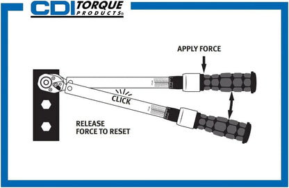 CDI Torque Products 2502MRPH 3/8-Inch Drive Adjustable Micrometer Torque Wrench, Torque Range 30 to 250-Inch-Pounds