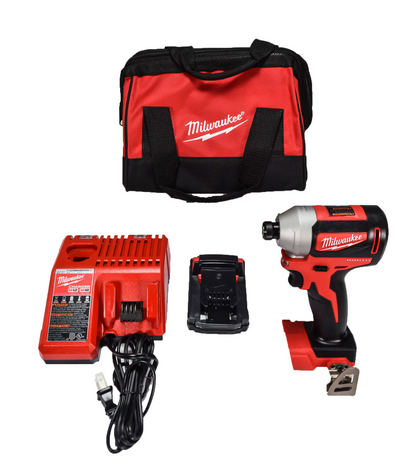 Milwaukee M18 Lithium-Ion Brushless Cordless 1/4" Hex Impact Kit 2850-21P