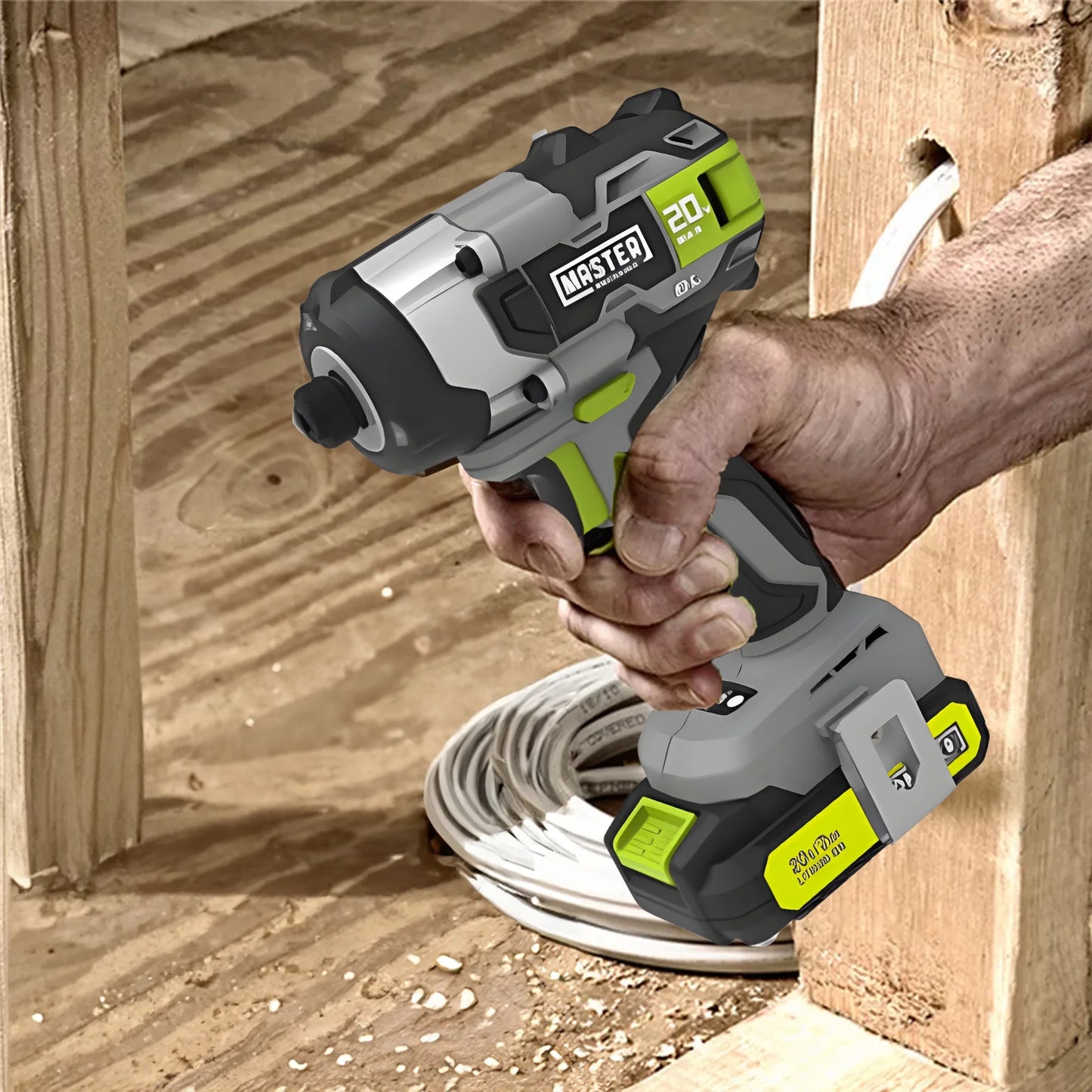 Master Mechanic ML-IS50GD-200 20-Volt Compact Cordless Impact Driver Kit, Brushless Motor, (2) Batteries - Quantity 4