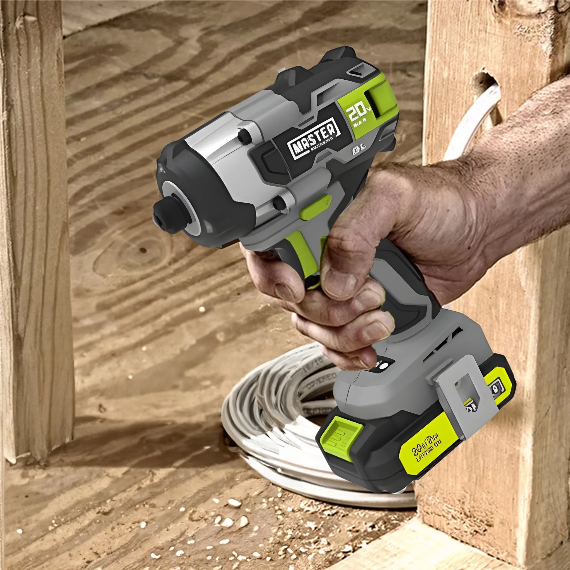Master Mechanic ML-IS50GD-200 20-Volt Compact Cordless Impact Driver Kit, Brushless Motor, (2) Batteries - Quantity 4