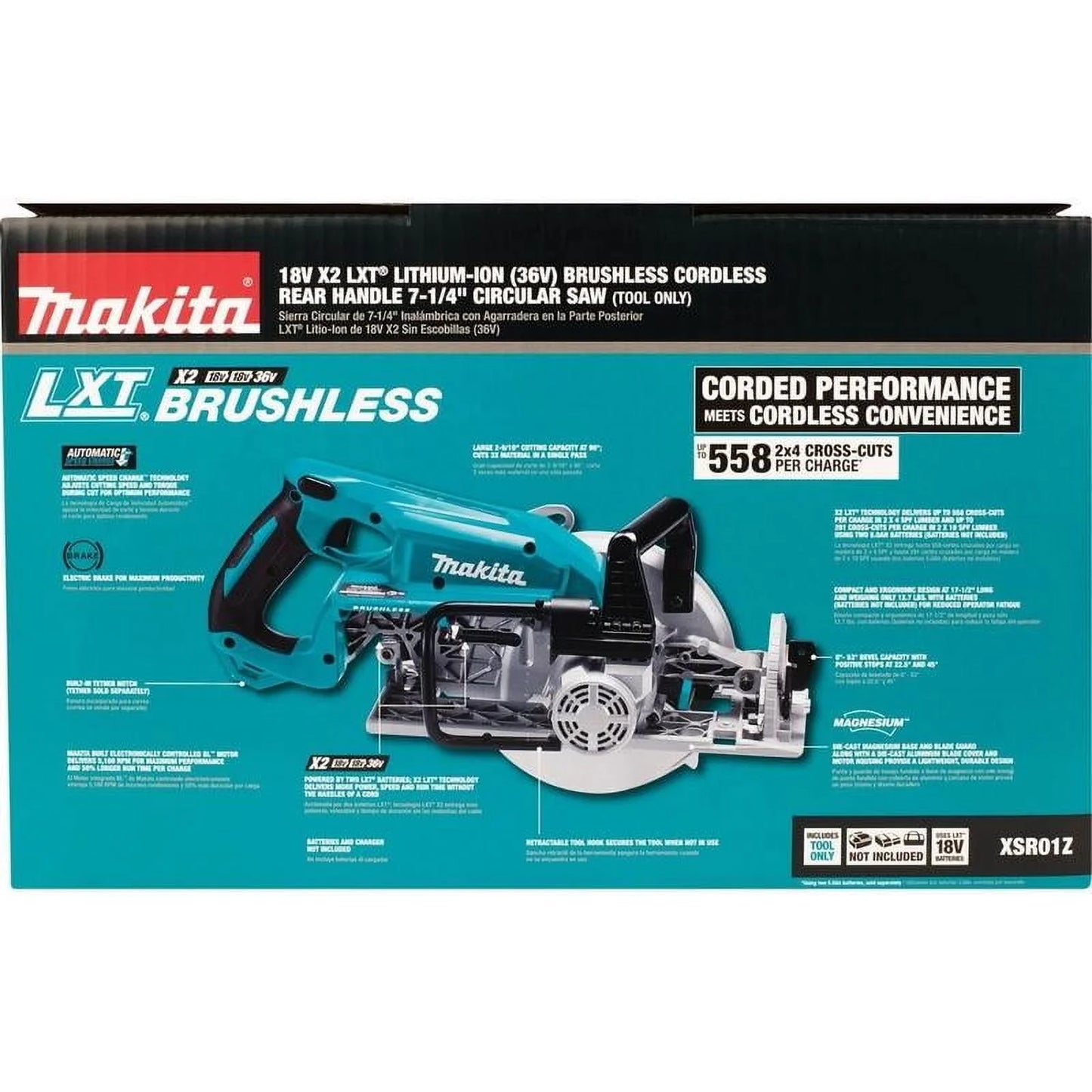 Open Box Makita 18V 7-1/4 in. Cordless Brushless Circular Saw Tool Only