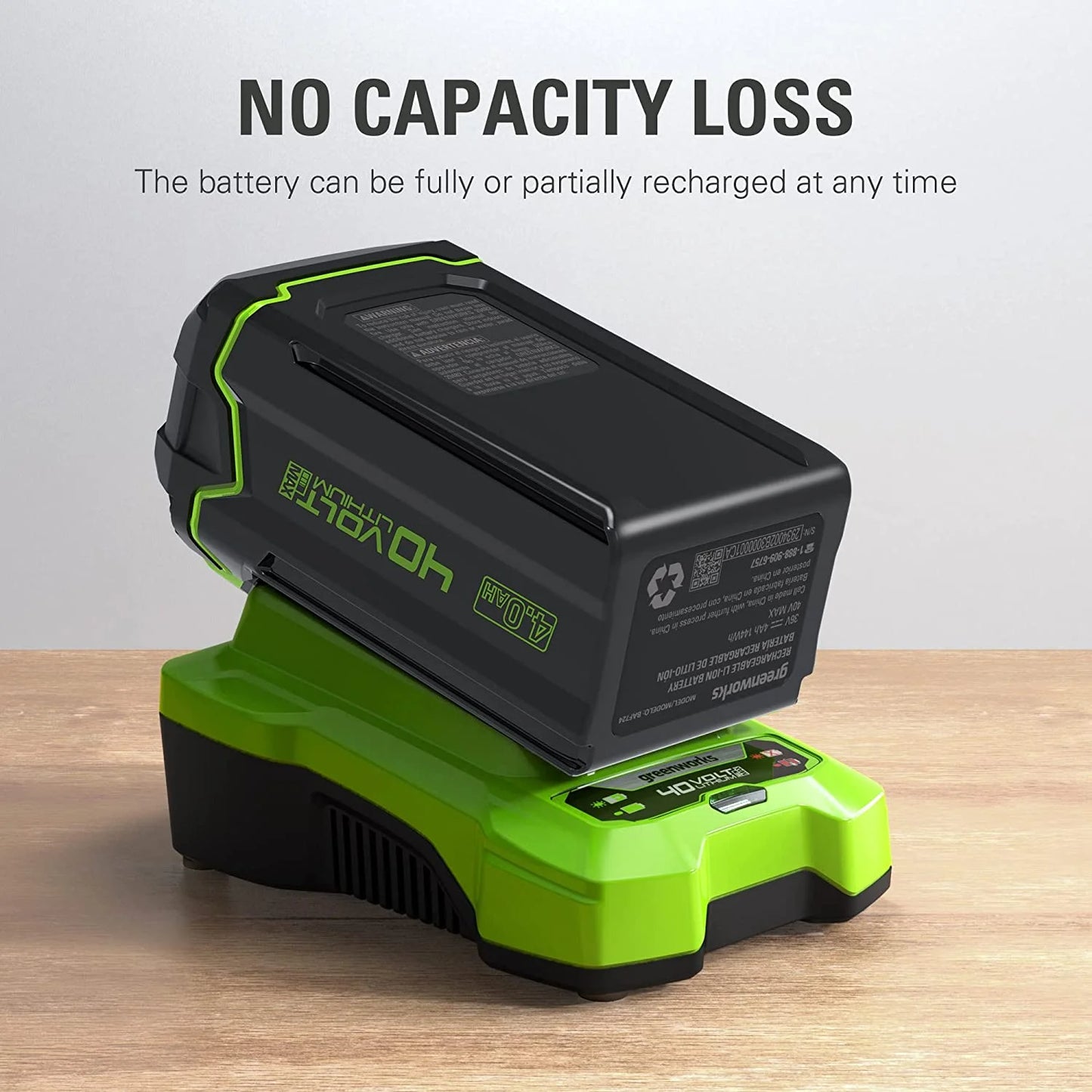 Greenworks G-MAX 40V 4.0 Ah Lithium-Ion Battery, High Performance, Fade-free Power