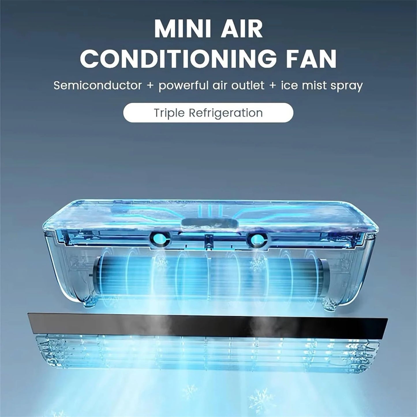 Gnwei 2025 Cordless Wall-Mounted AC Fan - No-Drill Installation Kitchen Air Cooler, 3-Speed 10s Instant Cooling, 50dB Ultra-Quiet Operation & Smart App Control