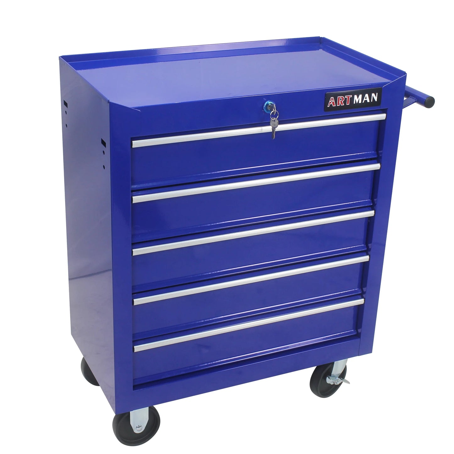 NIGSQJB 5 Large Drawers Tool Cart on Wheels, 29.9"H Rolling Tool Chest Tool Storage Box, Drawers Rolling Tool Trolley Organizer Tool Case for Garage, Warehouse, Workshop and Repair Shop, Blue