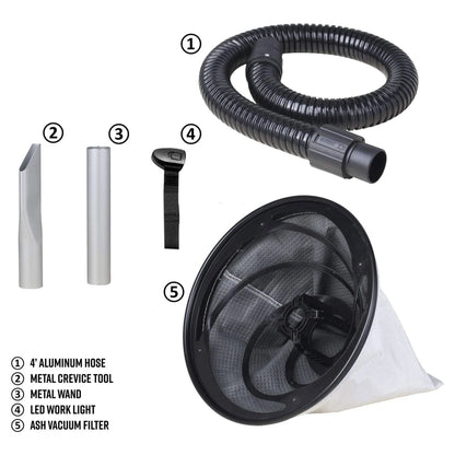 Vacmaster 6 Gal 120V Portable Corded Electric Ash Vacuum w/Wheels, Black