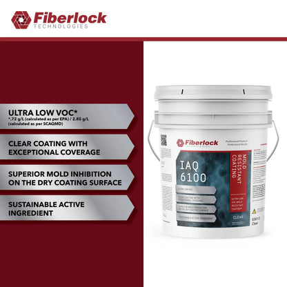 Fiberlock IAQ 6000HD Heavy Duty Mold Resistant Coating, White, 5 Gallon