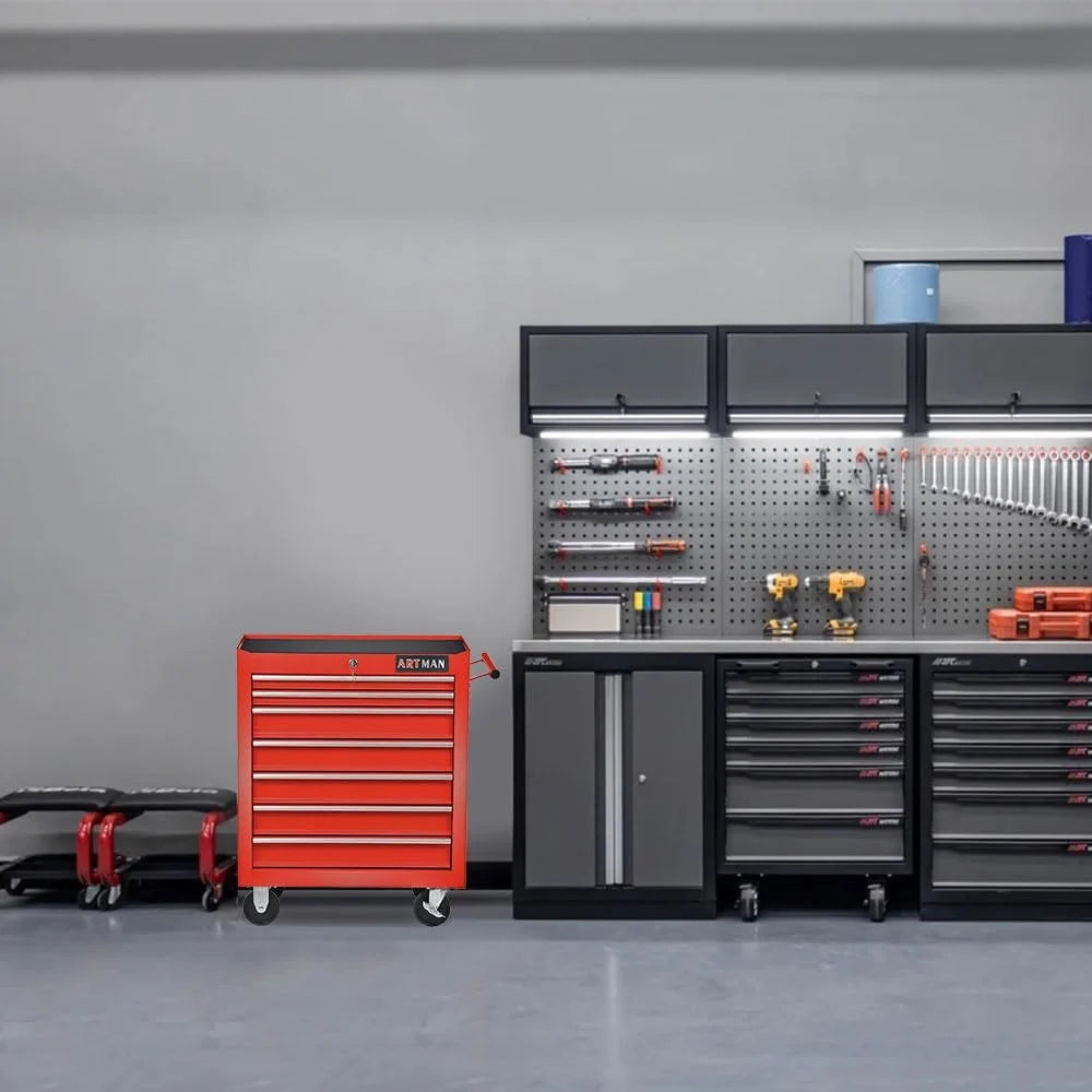 taoruifang 7-Drawer Rolling Tool Cabinet, Anti-Rust Tool Chest With Lock, Storage Organizer for Garage, Workshop