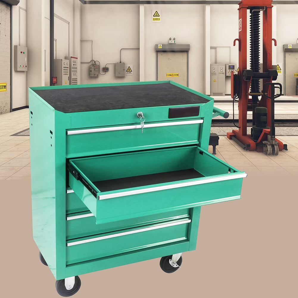 Tool Cart 5-Drawer, Tool Box with Wheels, Rolling Tool Chest, Multifunctional Tool Cart, Tool Storage Organizer Trolley with Interlock System, Mechanic Tool Storage Cabinet, for Garage