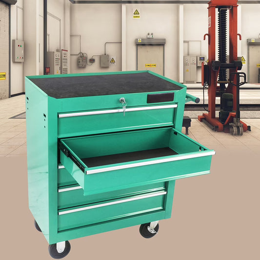 Tool Cart 5-Drawer, Tool Box with Wheels, Rolling Tool Chest, Multifunctional Tool Cart, Tool Storage Organizer Trolley with Interlock System, Mechanic Tool Storage Cabinet, for Garage
