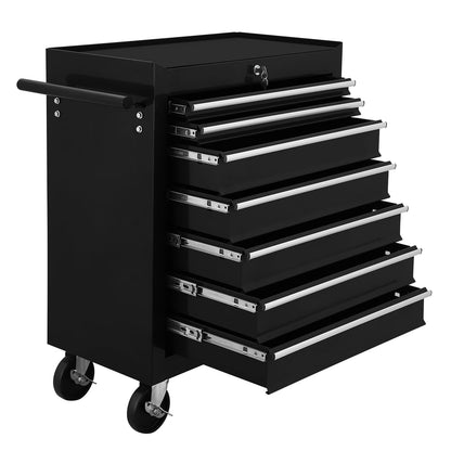 Pinypikaka 7 Drawer Rolling Tool Chest on Wheels, Lockable Tool Box, Removable Storage Case for Garage, Workshop and Craftsmen
