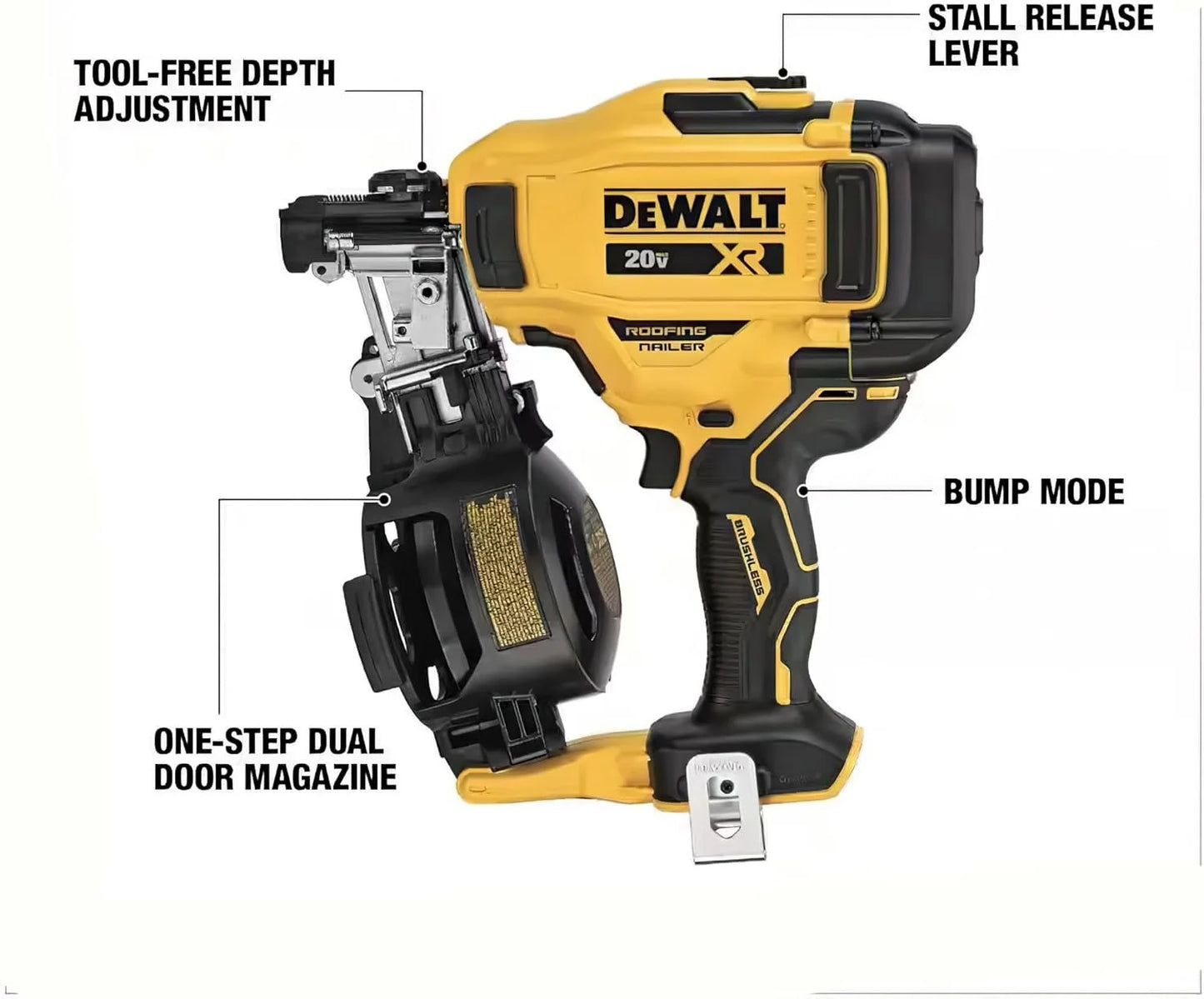 DEWALT DCN45RNB Cordless Roofing Nailer Nail Gun