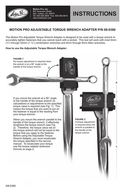 Motion Pro Adjustable Torque Wrench Adapter (08-0380)