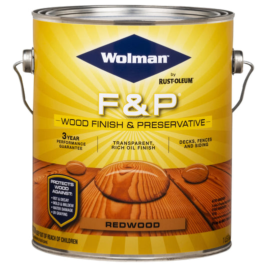 4 Pack, Redwood, Wolman F& P Exterior Wood Finish and Preservative Stain- Gallon