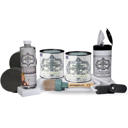ALL-IN-ONE Paint, 2 Quart Cabinet Paint Bundle and Tool Kit - Cashmere (true white)